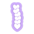 6 hearts 3.5 cm.stl ポリマークレイカッター/ハート・ラブ/スチールファイル5枚/EULITEC.COM