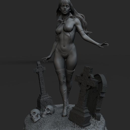 vampirella-3d-model-stl-1.jpg Vampirella Sexy Statue  STL File for 3D Print