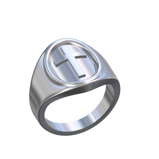 Signet ring cross 3D model