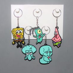 IMG_2517.jpg Fichier STL 5 Keychain SpongeBob・Objet pour impression 3D à télécharger