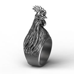 d.jpg STL-Datei Huhn Hahn Vogel Ring・Modell für 3D-Drucker zum Herunterladen