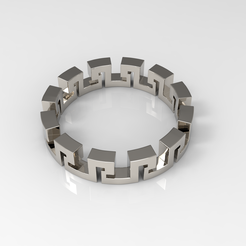 meandros_ring_01.png 3D file Meandros Ring: Finger Sizes 9, 9.5 & 10・3D printer design to download