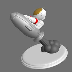 main.jpg Astronaut takes off on a rocket printable chibi model