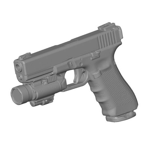 Glock17-BALDR-Pro_03.jpg GLOCK 17 G17 G22 G31 9MM PISTOLE mit Olight BALDR Pro Licht/Laser REAL SIZE SCAN