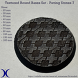 Round_bases_PavingStones007_promo.png 3 en 1 BUNDLE - Adoquines 7 textura Bases Set (redondo, cuadrado y rectángulo, oval) + bases delgadas | Perfecto Para Wargames de Mesa y RPG's