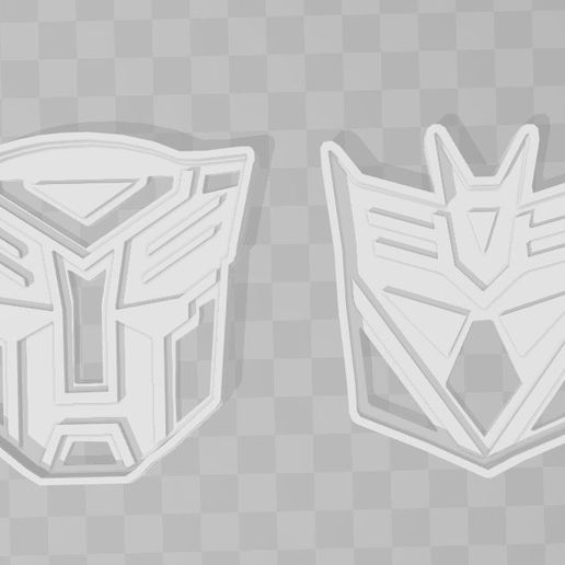 Tranformers Logo cookie cutter x2 - 3D model önizlemesi
