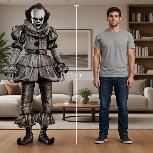 Pennywise IT the Clown 1.5m Tall Realistic Horror Movie