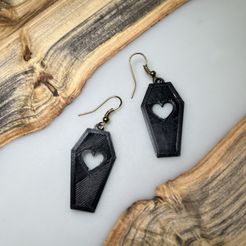 IMG_7359.jpg STL file Coffin Heart Earrings・3D printer design to download
