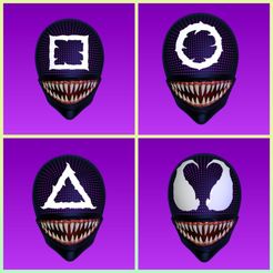 venom.jpeg Archivo STL mask Venom Squid Game・Diseño imprimible en 3D para descargar