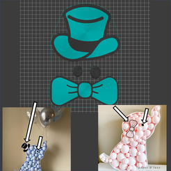 Picture2.png Archivo STL Elefante Mosaico Accesorios para Globo Baby Shower Decoración・Idea de impresión 3D para descargar