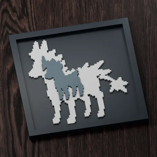 Zebstrika Line - Pokemon Silhouette Frame | Gen 5 sprite style | STL
