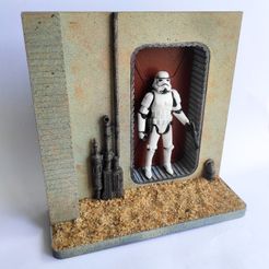s-l1600.jpg Fichier STL Star Wars Mos Eisley Diorama pour figurines de 3,75 et 6 pouces・Modèle à télécharger et à imprimer en 3D
