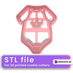 Body-with-crown-baby-shower-cookie-cutter-4.png Body with crown baby shower cookie cutter STL