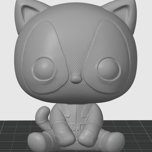 8be2b23b-9f52-44ac-9447-d61f929363bc.png CatPool - Deadpool Cat Figurine - No Supports 3D Print STL/3MF