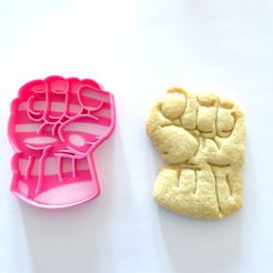 DSC04907.JPG STL file cookie cutter hulk fist cutting biscuits・3D print object to download