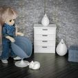DSC_4461-копия.jpg STL file Miniature model modern Swivel Chair 1:12 Scale for Dollhouses. Swivel Chair dollhouse furniture. Model Chair・Model to download and 3D print