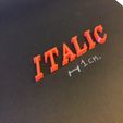 IMG_7259.jpg ITALIC font uppercase 3D letters STL file
