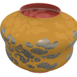 pot-vase-1001 v2-03.png vase cup pot jug vessel "spring chinese clouds" v1001 for 3d-print or cnc