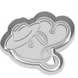 IMG_4011.jpeg Cowboy Hat & Rope Heart Fondant Biscuit Cookie Cutter & Stamp Embosser