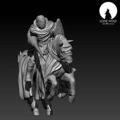 117.png STL file Andorion Knight mounted with spear・3D printable model to download