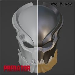 mr.B.jpg Download file Predator mr.Black mask • 3D printer model, ShQarOk
