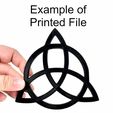 Example of Printed File Triquetra STL Files, 4 Variations, Trinity Knot with Heart, Triple Knot with Heart