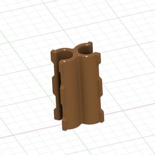 Cable/pipe double connector - 3D model önizlemesi