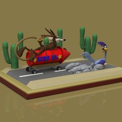 untitled.159.jpg 3D file Roadrunner Diorama STL・3D printing template to download