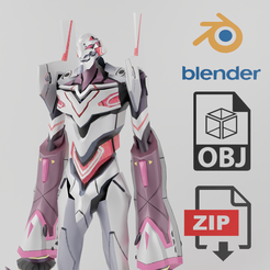 Portada.png OBJ file EVA Unit 04 Textured Lowpoly・Model to download and 3D print