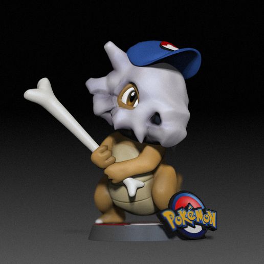 Marowak01.jpg Marowak Baseball version - POKÉMON FIGURINE - 3D PRINT MODEL