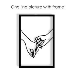 Special-nail-hole.png One Line picture "Lovers Hands" with frame