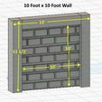 10_X_10_Wall_End_and_Top_Caps.jpg N Scale - 10 Foot X 10 Foot Stone Wall Sections