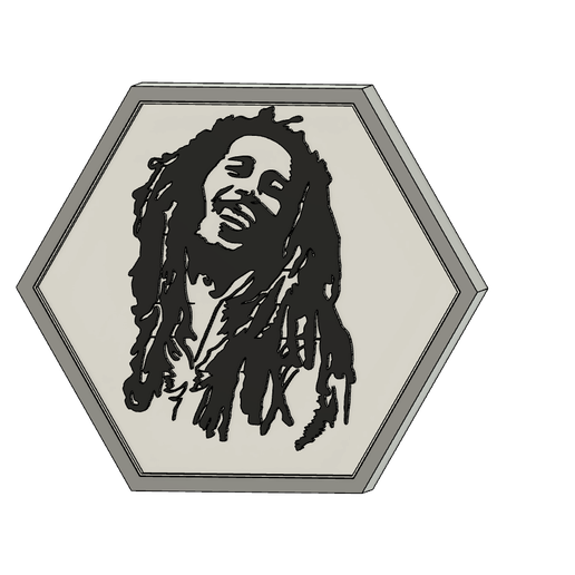 light portrait of bob marley 3D model