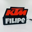 IMG_6573.jpg 3D Printed KTM Logo Night Light with RGB bambu files