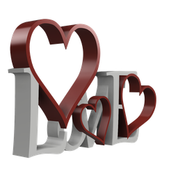 Love-Lithophane-Rahmen-v33.png Love Lithophane Heart with 3 Hearts