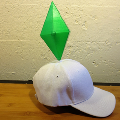 TheSims1.png Archivo STL Los Sims Plumbob LED Sombrero, Un Casual Disfraz de una pieza, Wearable Plum Bob Sim Diamante con cinta para la cabeza para Cosplay, Comiccon, Halloween・Plan de impresora 3D para descargar