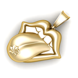 render2.png MOUTH TOUNGH FLOWER DESIGN PENDANT 3D PRINTABLE MODEL