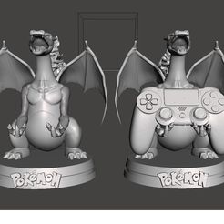 1.jpg STL file SOPORTE JOYSTICK MOVIL CHARIZARD POKEMON・3D print model to download