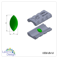 1006-8x16.png Fichier STL ROULEAU DE BILLES D'ARGILE POLYMÈRE / FORME TORPEDO / LED1006-8x16・Plan à imprimer en 3D à télécharger
