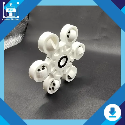 👌 3D Printed Fidget Spinner STL File – 6-Arm Articulated Toy with ...