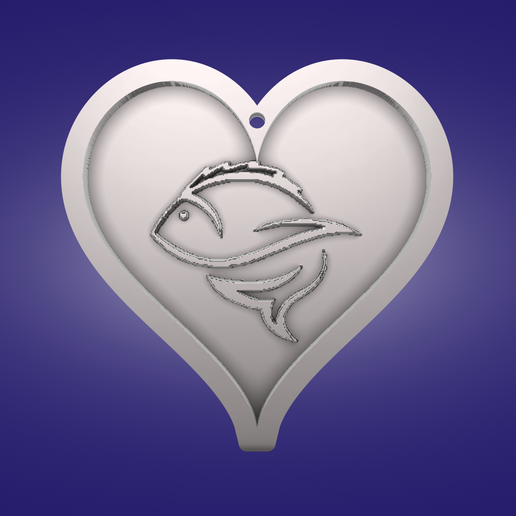 Key pendant, fish 3D model