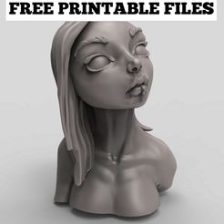 520f26b886c775be589ad72a8f919595_display_large.jpg Бесплатный STL файл Female bust・Шаблон для 3D-печати для загрузки