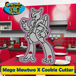 150-M-Mewtwo-X-2D.png Archivo STL Cortador de galletas Mega Mewtwo X・Objeto para impresora 3D para descargar, CosmicSkull
