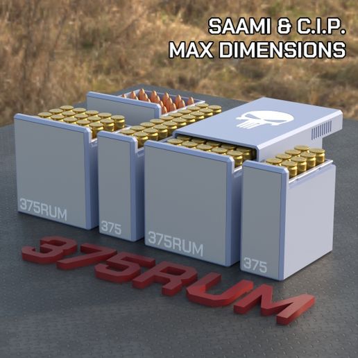 BBOX AMMO BOX .375 Rem. Ultra Mag AMMUNITION STORAGE 10/20/25/50 ROUNDS CRATE ORGANIZER 375 RUM