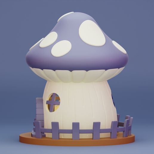 Mushroom-House-3.jpg Mushroom House 3D Printable STL Model
