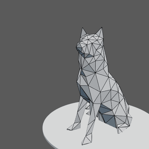03_wf.png Télécharger fichier STL Dog Husky low poly • Modèle pour impression 3D, Vincent6m