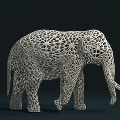 Mesh_Elephant_C-01.png 3D file Mesh Elephant・Template to download and 3D print