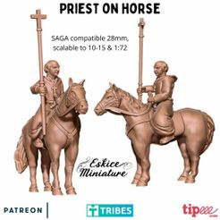 Pretre-a-cheval.jpg Файл 3D Священник на лошади - 28 мм・Дизайн 3D принтера для загрузки, Eskice
