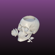 4.png Skull And Rose planter {sculpted