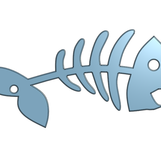 🐠 Fish Skeleton Keychain – Stylish and Fun Design・ STL File for 3D ...